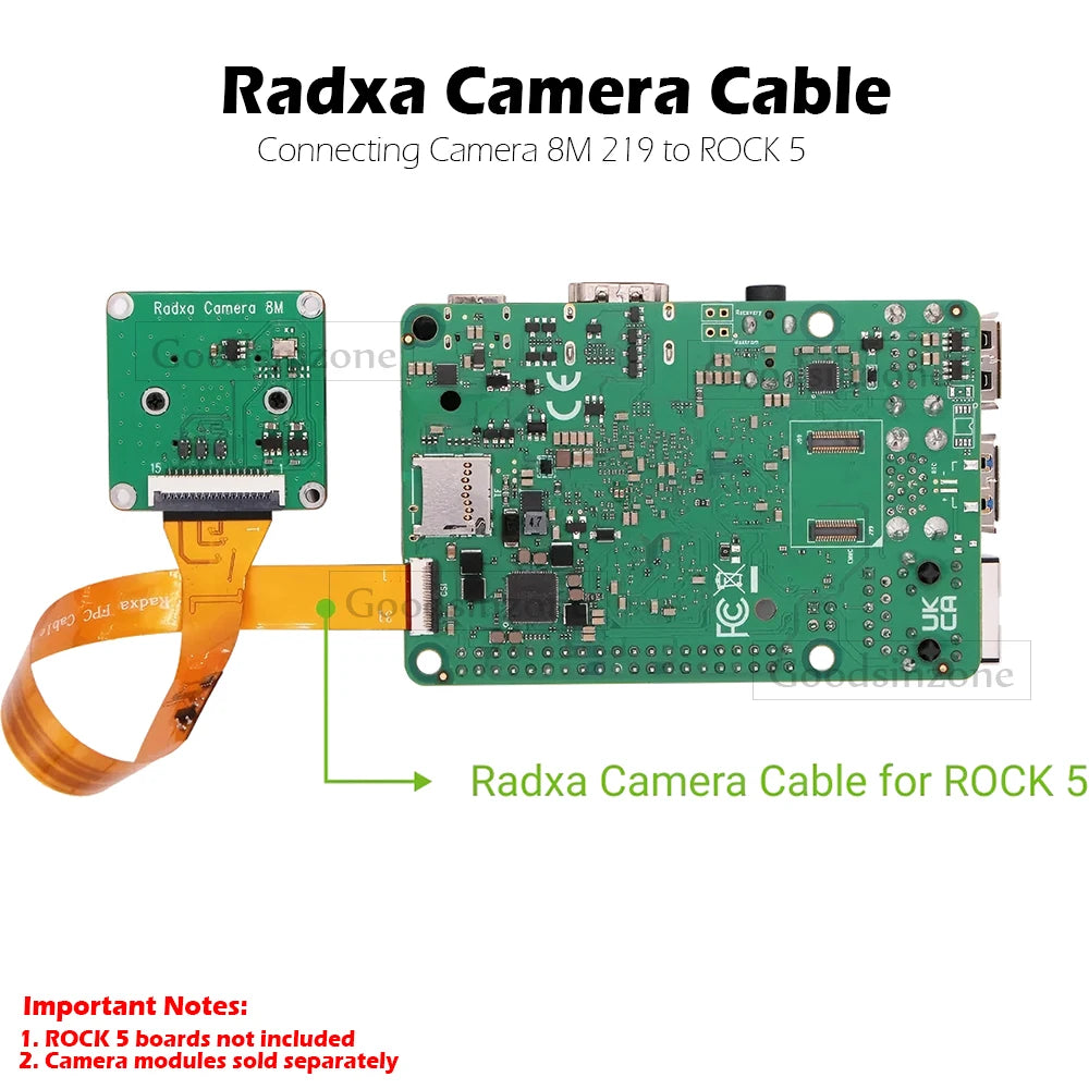 Radxa ROCK 5 Camera FPC Cable - 31-Pin to 15-Pin Adapter for Camera 8M 219 & Raspberry Pi Camera V2