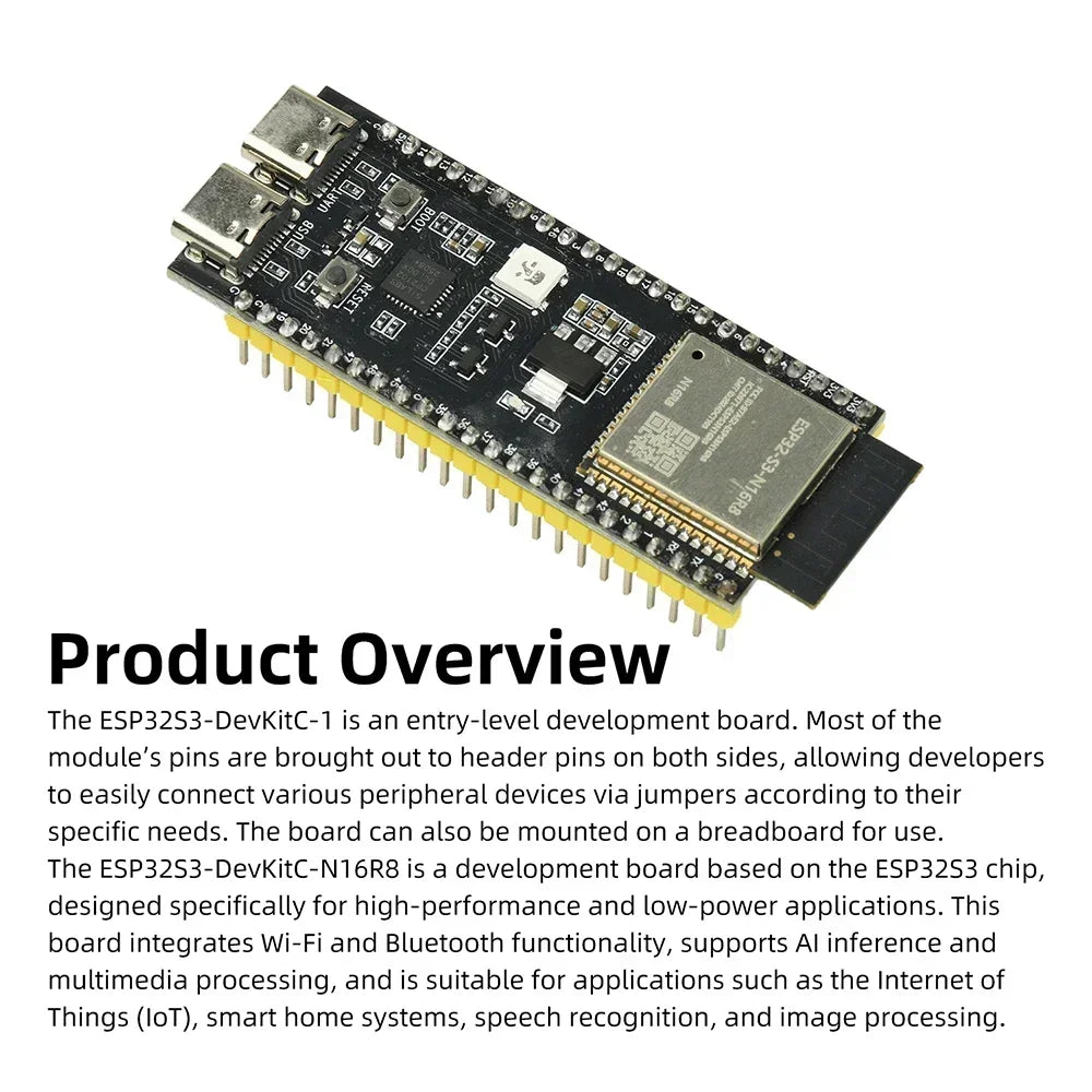 ESP32 S3 DvKitC 1 WiFi BT Development Board Module Cp2102 Onboard Esp32 S3 N16R8 Module 44Pin Type C