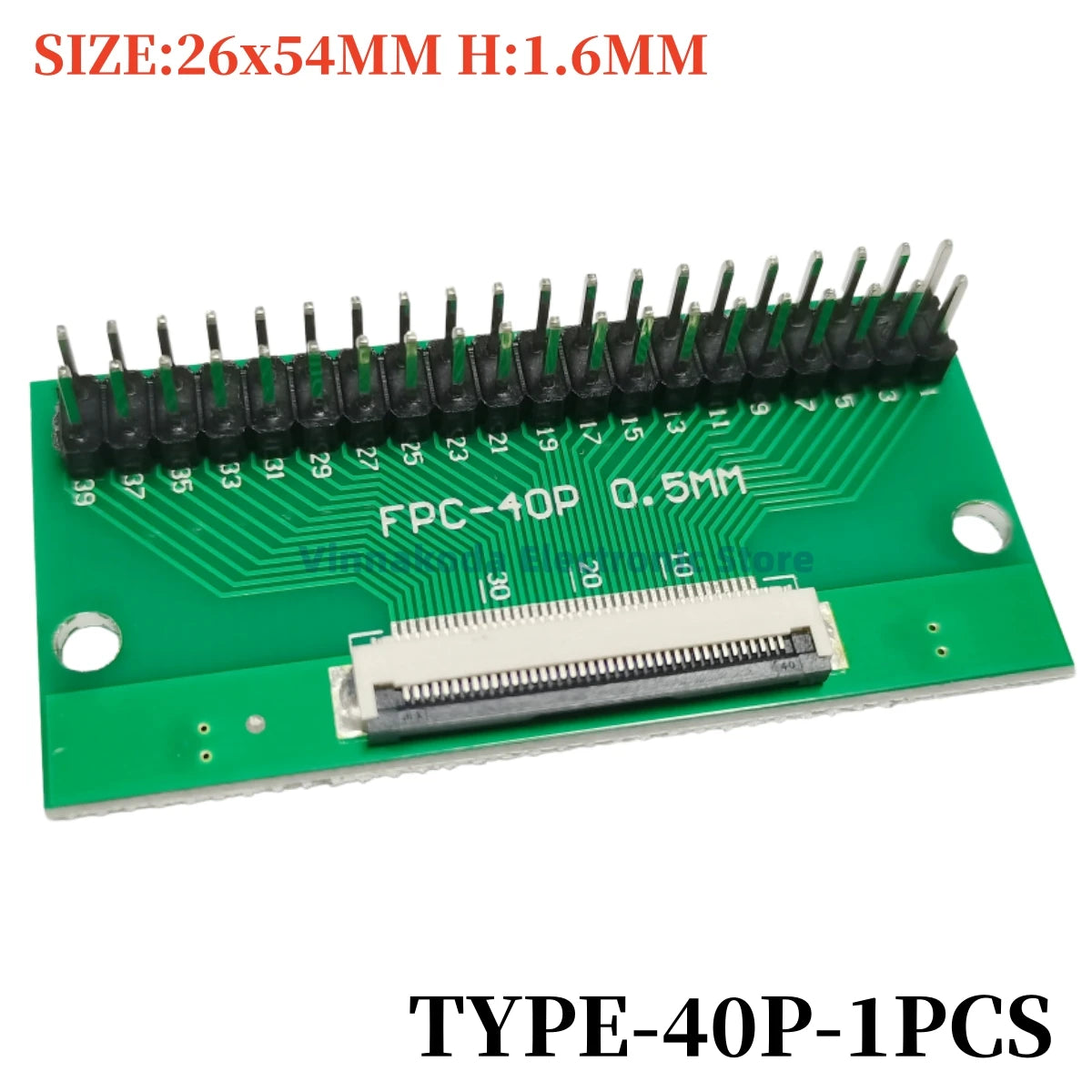 1PCS FFC/FPC Conversion Board 0.5mm Connector to 2.54MM Double Row Bent Pins 4/10/14/15/16/22/26/30/32/36/42/45/60/64/68/80/96P