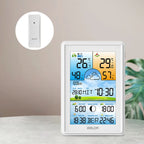 Baldr Wireless Digital Color Display Weather Station Clock Barometer Thermometer Hygrometer Trend Forecast Outdoor Sensor