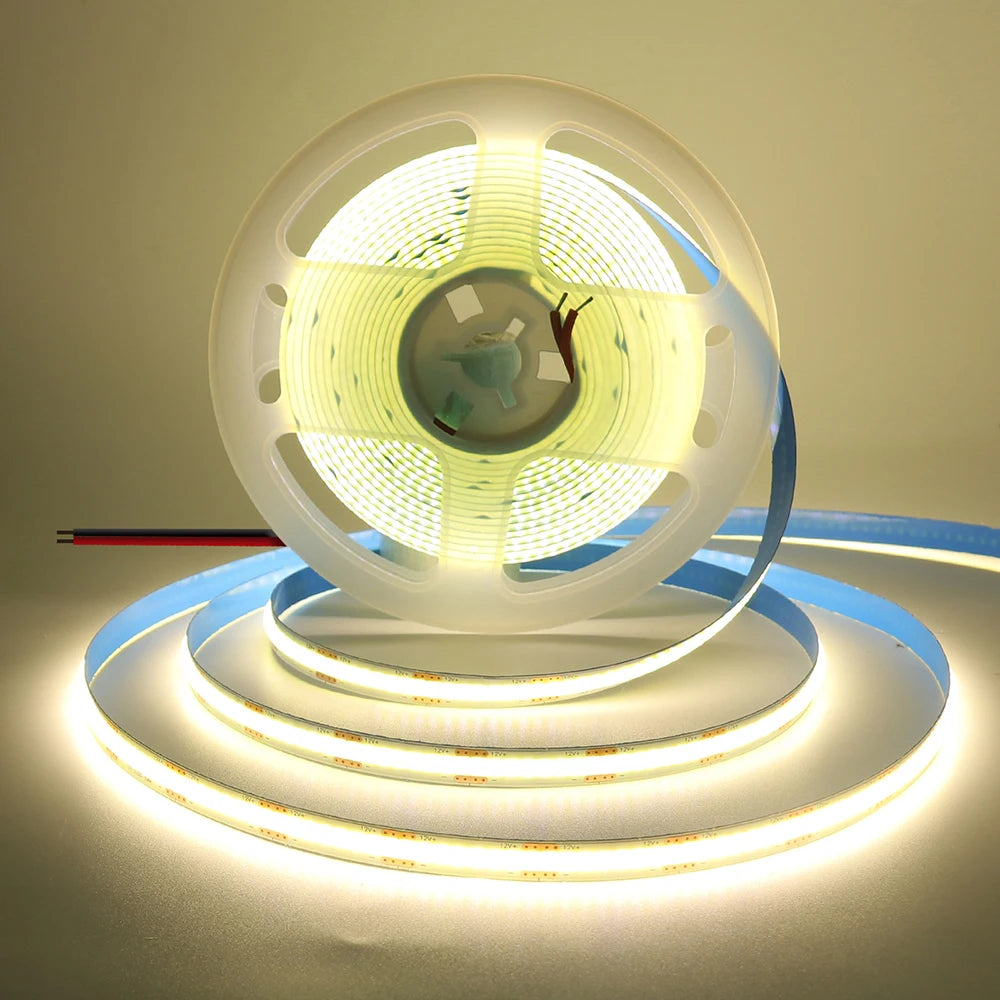 3mm 5mm 8mm PCB COB LED Strip Light 5V 12V 24V 320LEDs/m High Brightness Flexible Tape Warm Natural White Red Green Blue 0.5m 5m