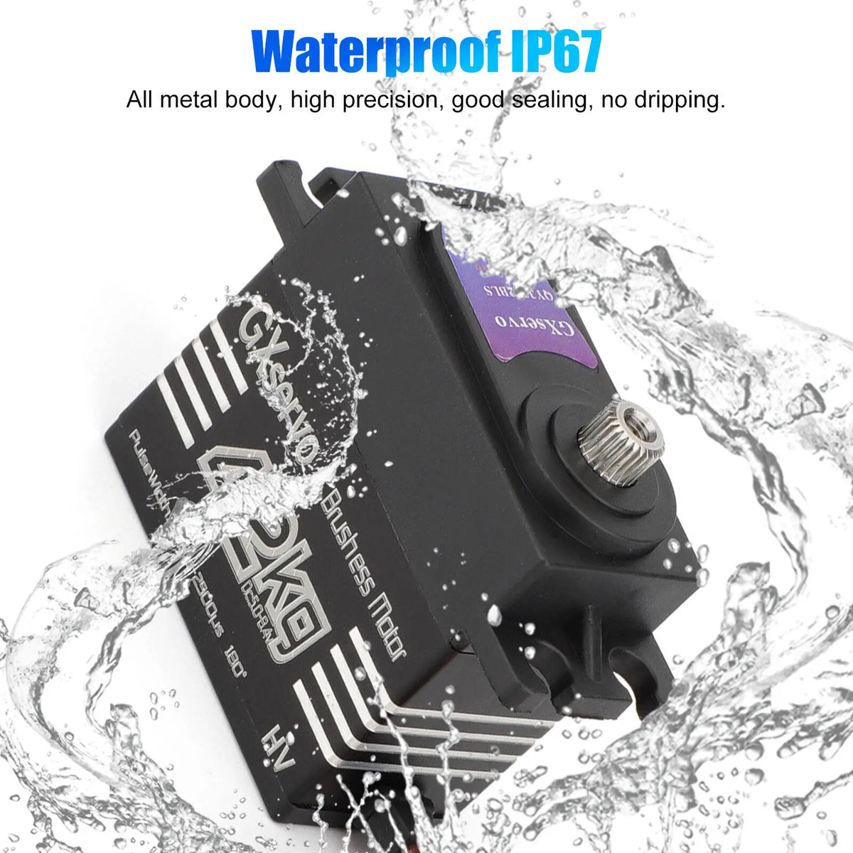 Brushless Motor 180° Metal Gear High Torque Digital Servo 42KG with 25T Metal Servo Arm for 1/10 1/8 RC Car Robot Boat Truck
