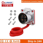 Cnlinko LP24 3 4Pin M24 Aviation Waterproof Power Connector Plug Socket for Radio Audio Visual Video Medical LED UAV Industry