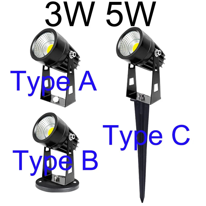 LED Garden Lights Outdoor LED Waterprof Lawn Lamp AC220V 110V 5W 10W Landscape Spike Bulb IP65 Led Light Garden Path Spotlights