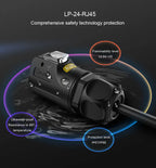 CNLINKO M24 Waterproof IP68 RJ45 Female Panel Mount Connector Cat6 8P8C Zinc Alloy with Protective Cap for Industrial Ethernet