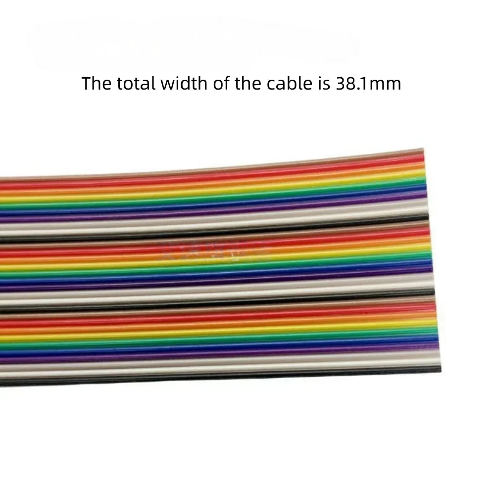 Rainbow Dupont Flat Ribbon Cable 1.27mm Pitch 1 Meter Length 6P‑64P Multi Pin Counts Compatible for FC Dupont Connector
