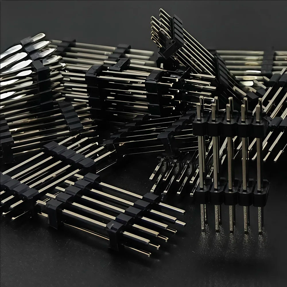 50pcs 2.54mm Straight 2x2/3/4-40p L11.5/13/15/17/19/21/25-50mm Gold Dual Row Double Insulation PCB Board Spacer Male Pin Header