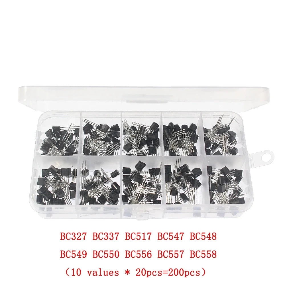 50-200PCS TO-92 Transistor Kit BC327 BC337 BC548 BC549 2N2222 2N2907 2N3906 2N5401 2N5551 A1015 C1815 S8050 S8550 TL431A PNP NPN
