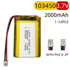 103450 3.7V Li-Po Rechargeable Battery 2000mAh With JST PH 2.0mm Connector for GPS, Cameras & MP3 Gadgets