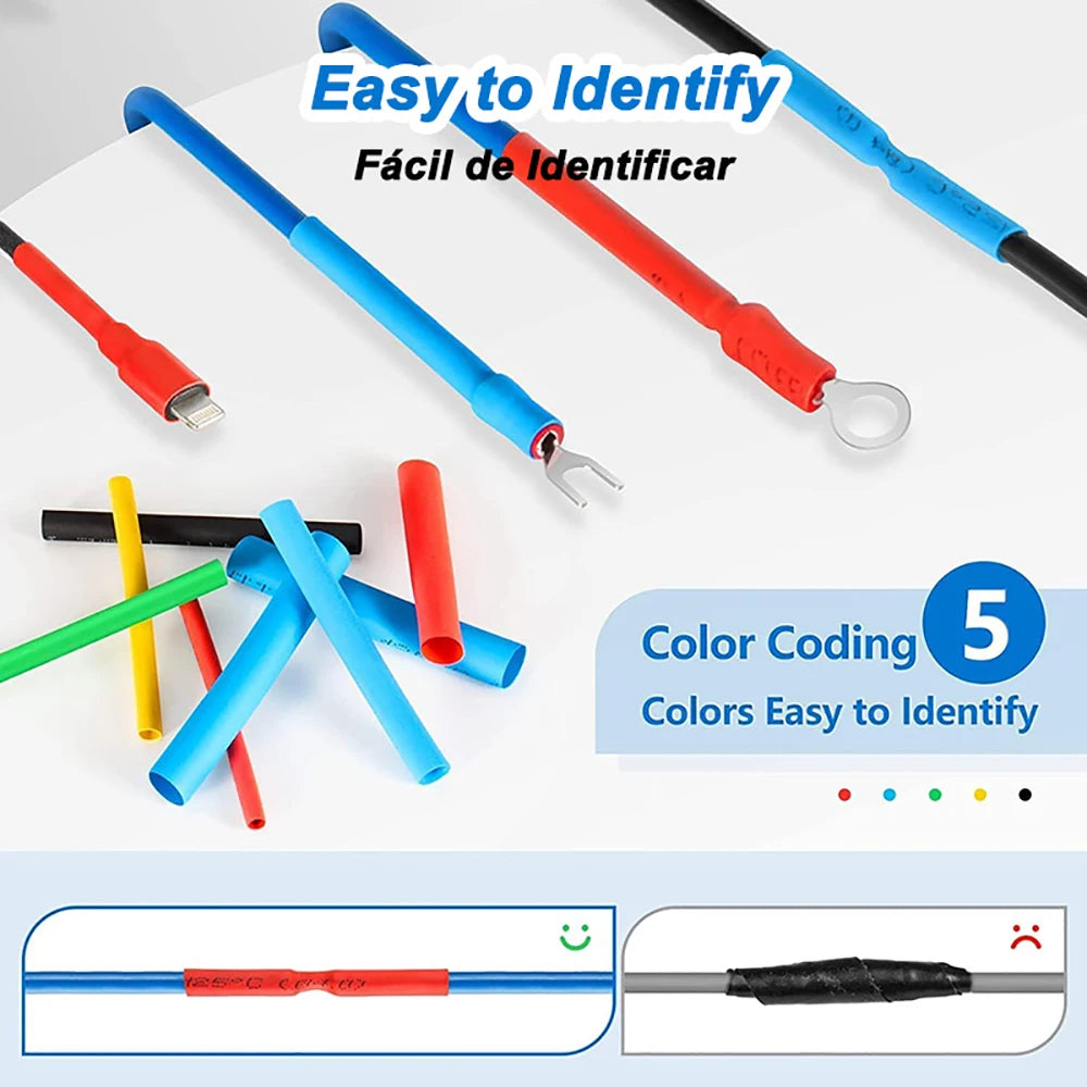 Heat Shrink Tube Kit Thermoresistant Tubing Heat Shrink Wire Wrapping Electrical Connection Cable Insulation Sleeved Protecter