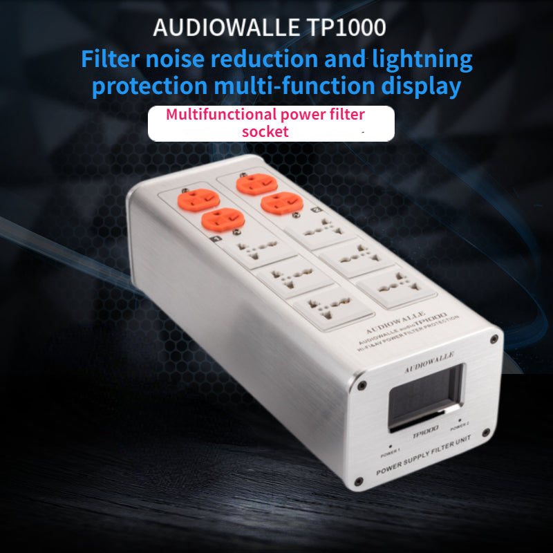 TP1000 Power Filter Socket Fever Audio Power Purifier Lightning Protection Surge Protection Filter Socket Power Bank