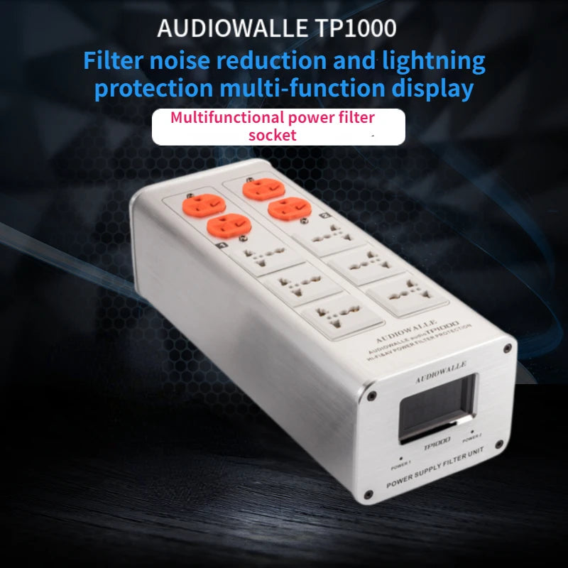 TP1000 Power Filter Socket Fever Audio Power Purifier Lightning Protection Surge Protection Filter Socket Power Bank