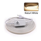 Dimmable COB LED Neon Strip Light 220V Dimmer Switch Power Kit High Density 288 LEDs Linear Lighting IP68 Waterproof Flex Ribbon