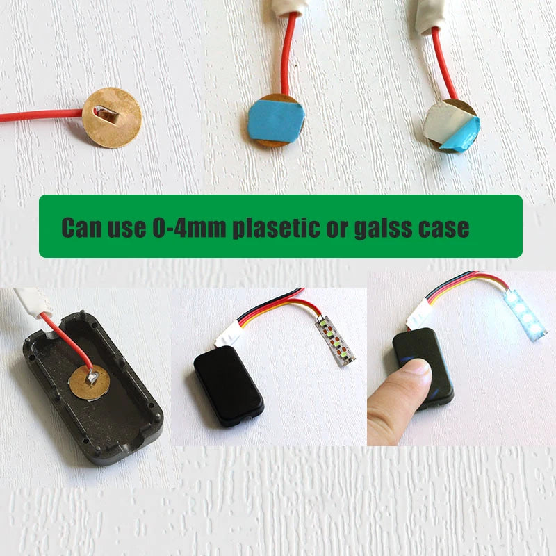 MINI Touch Sensor Switch 3.7-24V 2.5A, Dual Mode Touch Control, for LED Light/Water Level, 4mm Plastic/Glass Panel