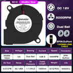 5015 50mm DC 24V 12V 5V 2Pin Dual Ball/Sleeve Bearing Brushless Cooling Turbine Blower Fan 50mm x 15mm Blower Cooler Fan