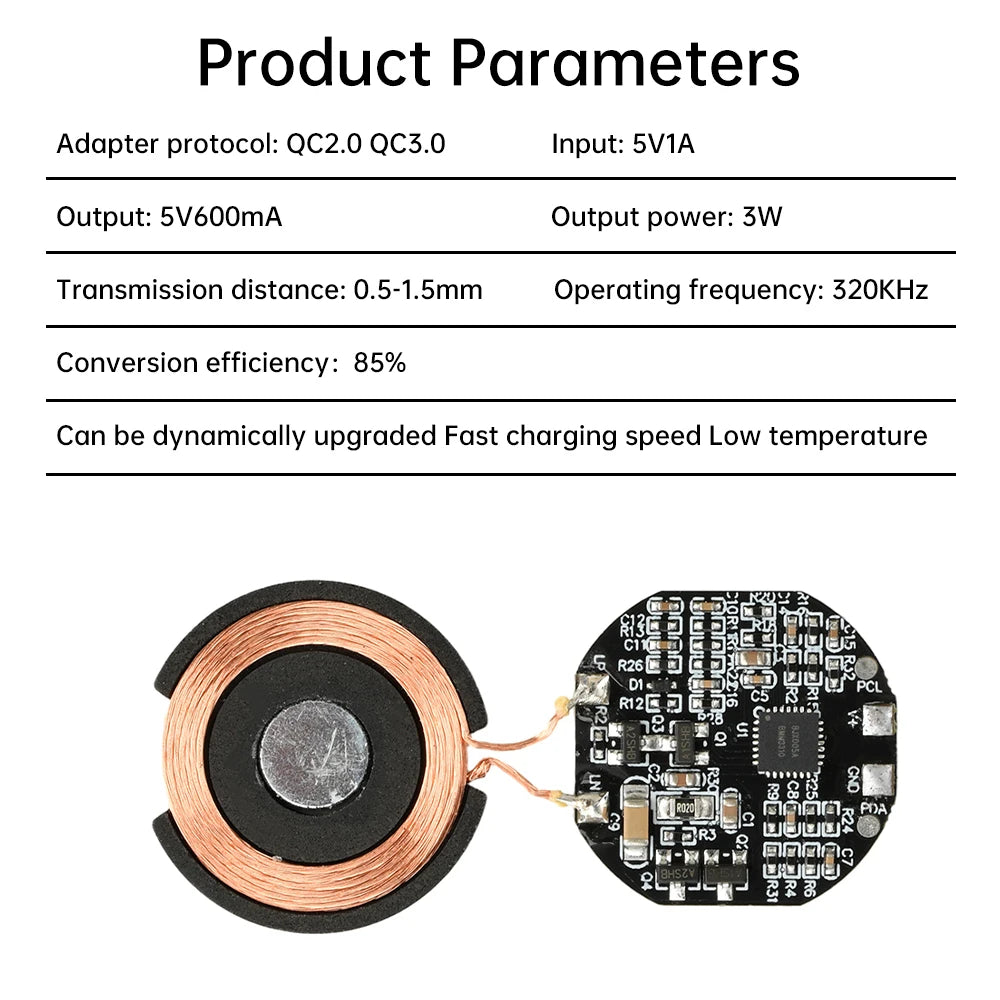 3W Magnetic Watch Wireless Charging Module Wireless Charger Transmitter Module PCBA Program Transmitter Coil