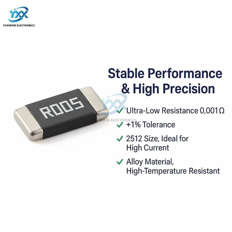 10PCS 2512 Alloy Resistor 0.001Ω~0.5Ω 1% 2W 3W Precision Low Ohm Resistencia for DIY Electronics Power Sensing SMD Chip Type