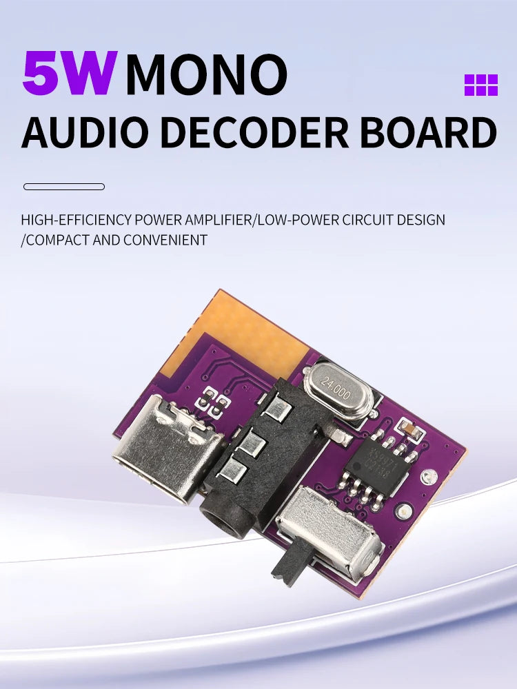 1-10 PCS DIY BT Audio Receiver Board DC 3.5V-5V 5W Mono Amplifier Decoder Board MP3 Player TWS 3.5mm AUX Speaker Stereo Module