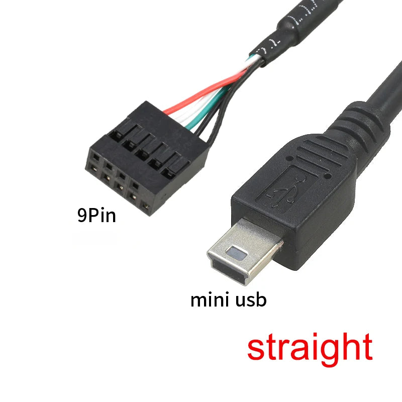 PC Computer Motherboard 9P to Micro USB to DuPont 2.54mm 5Pin DuPont USB to Micro USB Data Cord Aluminum Foil + Woven Mesh Cable