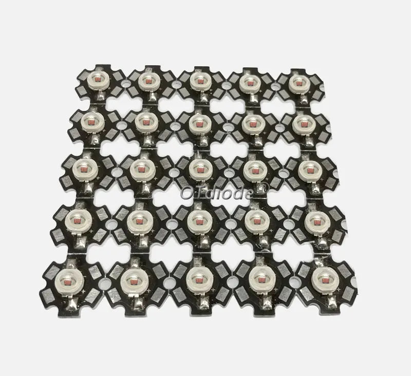 10-100pcs 1W 3W High Power LED Diodes Warm Cold Natural White/Red/Green/Blue/Royal Blue 450 660nm Deep Red UV With 20mm Star PCB