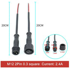 2Pin M8 M10 M12 M14 5521DC Mini Plug Male Female Butt Plug with Wire Solar Light Car PVC Waterproof Connector Plug 5.5x2.1dc