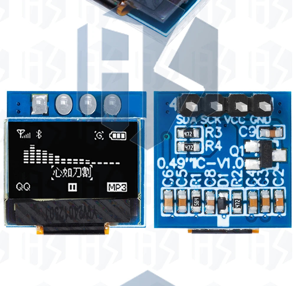 1~5PCS EGBO 0.49 Inch OLED Display LCD Module White 0.49" Screen 64x32 I2C IIC Interface SSD1306 Driver for Arduino AVR STM32