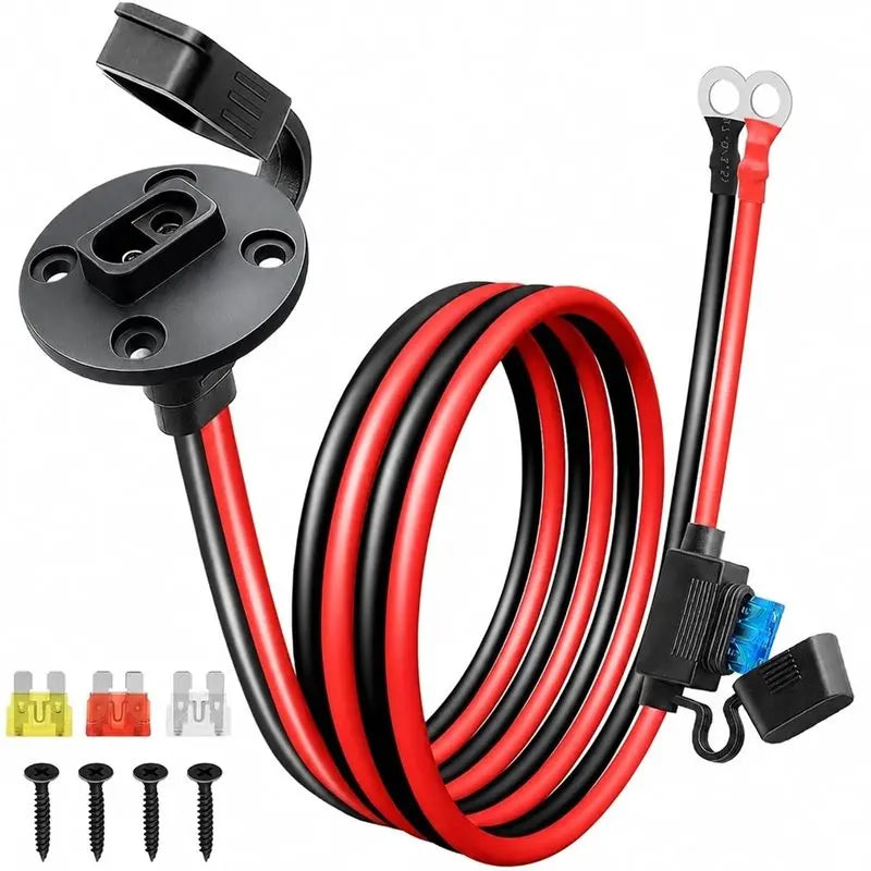 AB34-SAE Connector 10AWG,SAE To O Ring Waterproof Battery Quick Connect Plug Extension Cable For Solar Panels 3.3FT