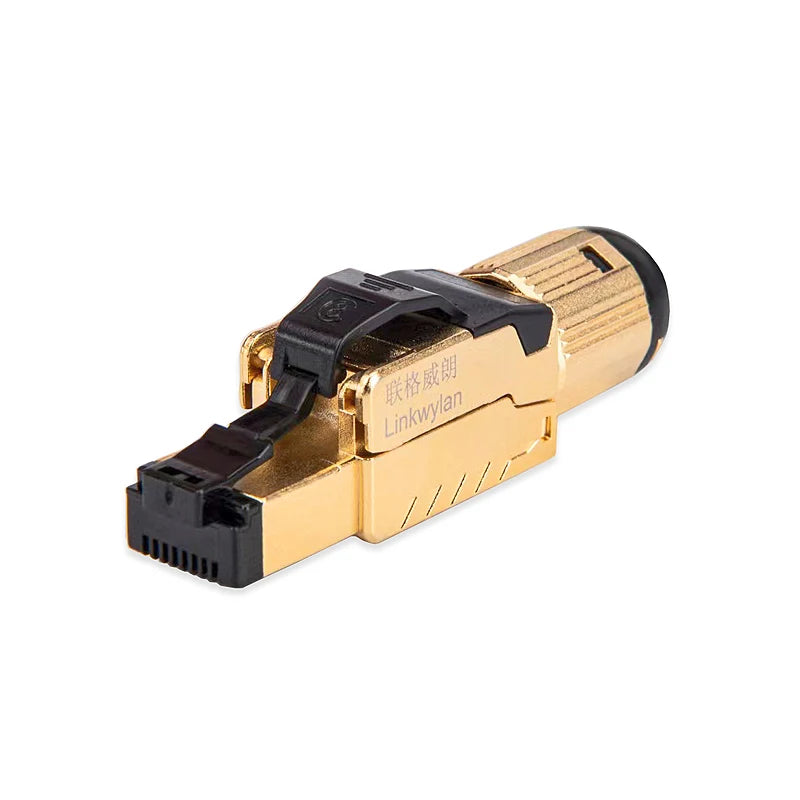Linkwylan Original Patented Design RJ45 Cat8 Field Termination Plug Shielded Toolless Cat7 6A Hifi Fast Installation Connector