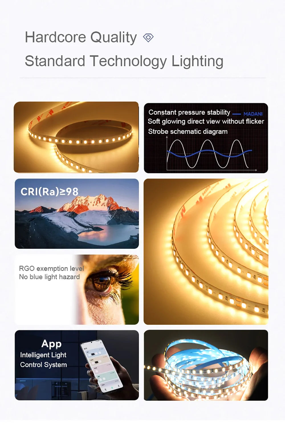5mm 8mm Led Strip Light RA98 10mm PCB 2700K 3000K 3500K 4000K 5000K 6000K 5m 10m 24V 2835 120 240 LEDs Flexible Tape Lighting