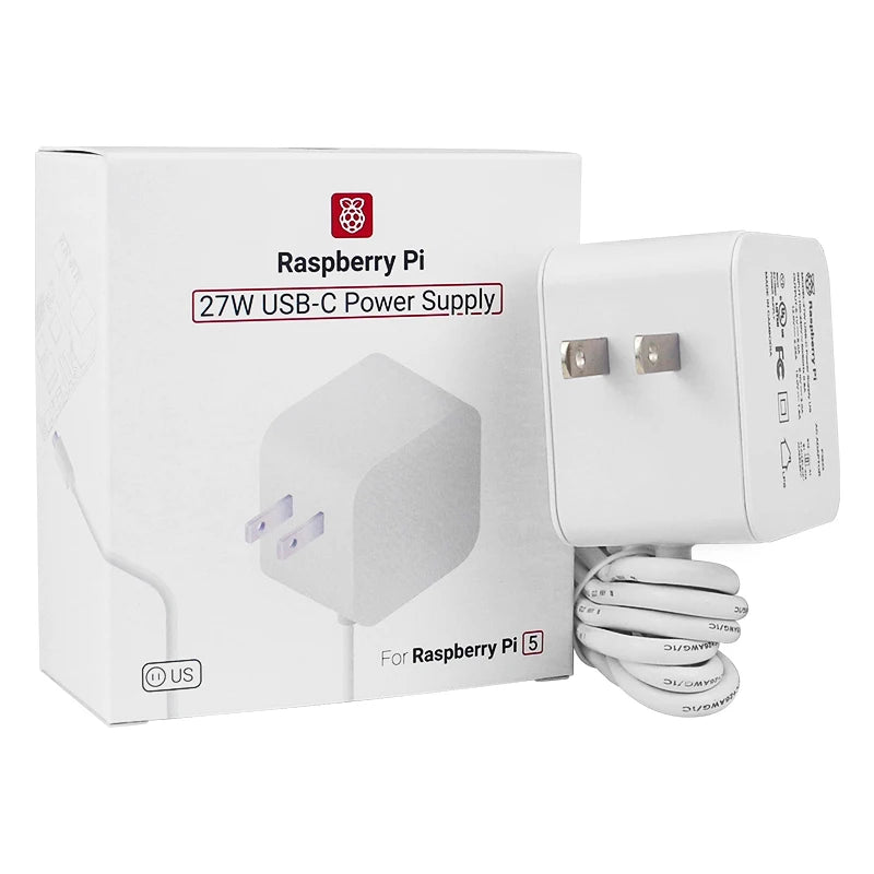 Official Raspberry Pi 27W USB C Power Supply Compatible for PD Charing EU US UK Plug 5.1V 5A for Raspberry Pi 5