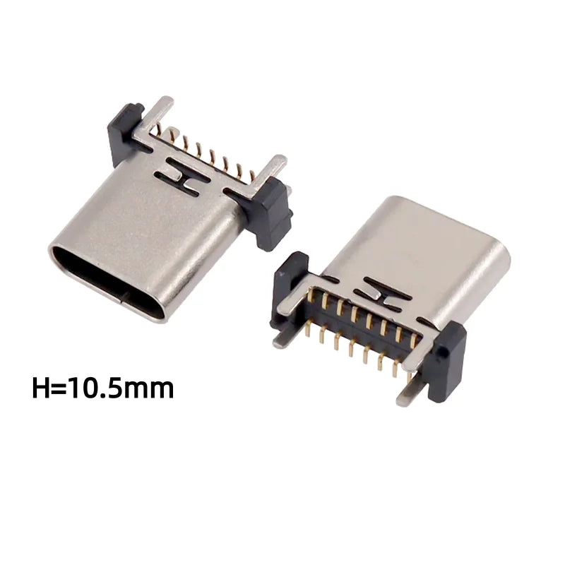 5pcs Type C 16 Pin Female Socket Connector Vertical SMT 180° PBC Plug-in Board USB Type-C 16P Plug Power Socket Connector
