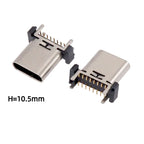 5pcs Type C 16 Pin Female Socket Connector Vertical SMT 180° PBC Plug-in Board USB Type-C 16P Plug Power Socket Connector