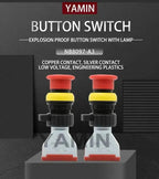 Push Button Switch Explosion-proof Control Latching Lock Rotating Mushroom Head 1NO 1NC Silver Contact