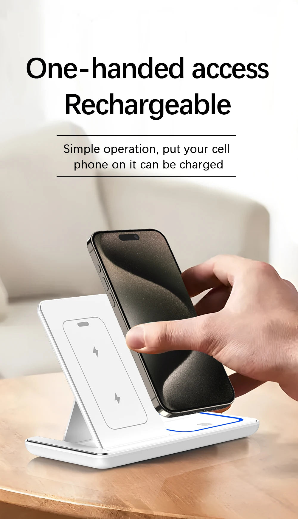 LED Fast Wireless Charger Stand 3 in 1 Foldable Charging Station For iPhone 17 16 15 14 13 12 Apple Watch 9 8 7 6 5 Airpods Pro