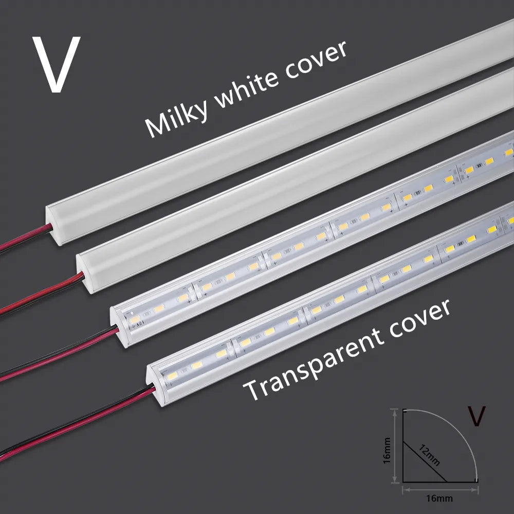LED Aluminum Rigid Light Bar DC12V 50CM 20 Inch U/V-Shape 5730 36LEDs LED Aluminum Channel Home Decoration Lighting