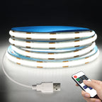 DC5V COB LED Strip with Dimmable Remote Control 2/3/5M White/Warm White COB Strip Light For Indoor Home Cabinet Decor Lighting