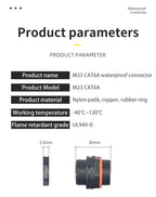 YXY Network RJ45 Panel Mount Connector IP68 Ethernet Dual Size M20/M23 CAT5E/CAT6/CAT6A Waterproof Outdoor Wire Connector