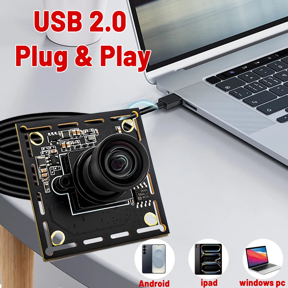 WGWK 1080P 90FPS Global Shutter High Frame Rate AR0234 USB Camera Industrial Module UVC Plug Play With No Distortion M12 Lens