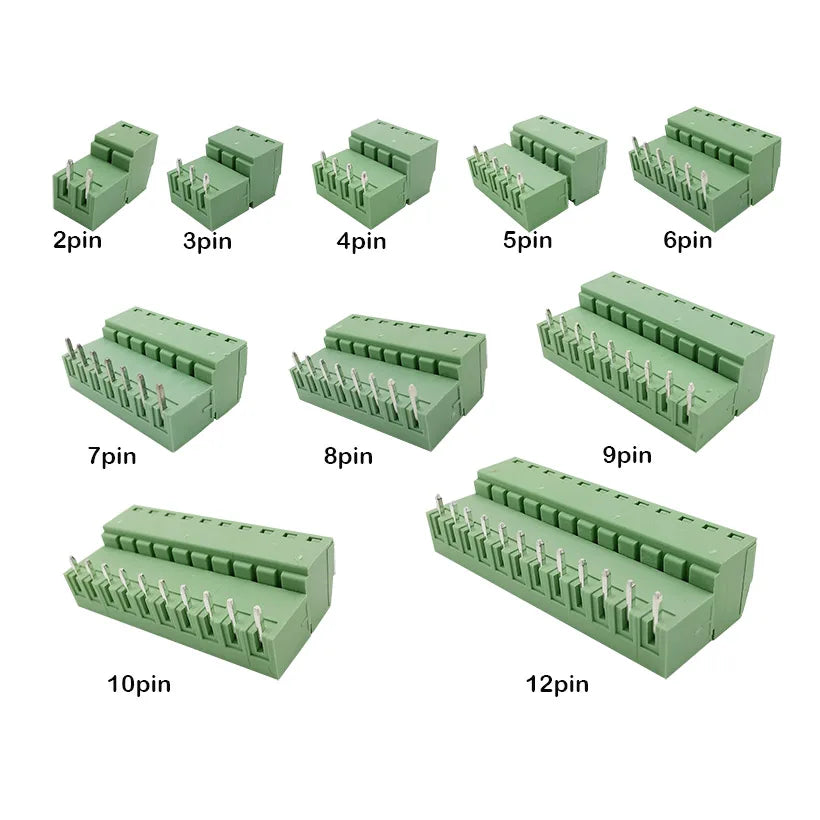 5Pairs 15EDG KF2EDG 3.5mm 3.81mm 5.08mm PCB Screw Terminal Block 2P-12 Pin Male Plug Female Socket Pin Header Wire Connector