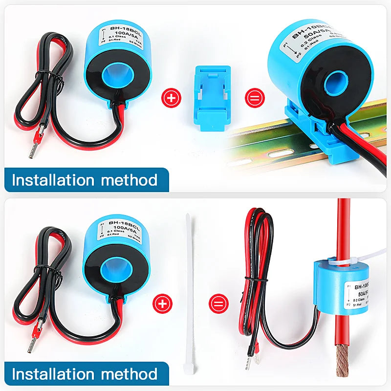 Current Transformer Sensor 05 Class BH-18BCL 50/5 100/5 150/5 High Precision Din Rail Current Transformer for Current Metering