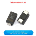 20PCS M1 M2 M4 M7 S4 SMA 1A 1N4001 4002 4004 4007 SS12 SS310 RS1M RS2M ES1D ES1J US1M SMD Schottky Rectifier Diode DO-214AC