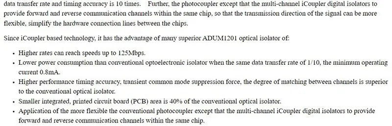 1-10PCS Magnetic Isolator Board Module Replace Optocouplers ADUM1201 Isolator ADUM1201ARZ SOIC SPI Interface