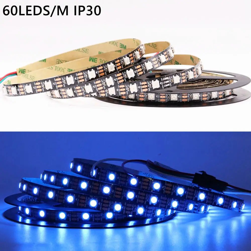 DC5V WS2812B Led Strip Light 30/60/74/96/144 LEDs/m Individually Addressable Smart 5050 RGB WS2812 Pixels Led Light IP30/65/67