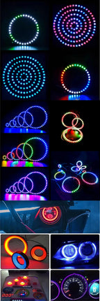 DC5V WS2812B Pixel Ring LED Panel Light Individual 8/16/24/35/45/128 LED Addressable WS2812 IC 5050 RGB LED Ring Module