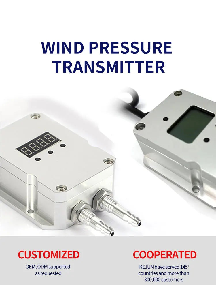 Digital Differential Pressure Transmitter 4-20mA 0-10V 0-5V RS485 Wind Air Pressure Sensor 0-50pa 0-100pa 0-200pa 0-2Kpa