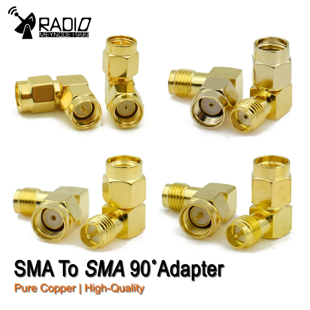 Erilles 90 Degree Right Angle SMA To SMA Adapter RP SMA Male Female Goldplated RF Coax Connector  L Type Converter Wholesale