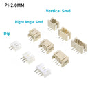 20pcs SH1.0 1.25 ZH1.5 PH2.0 XH2.54 mm Male Pin Header Socket Dip/Right Angle RA SMD SMT 2/3/4/5/6/7/8/9/10/12P Wafer