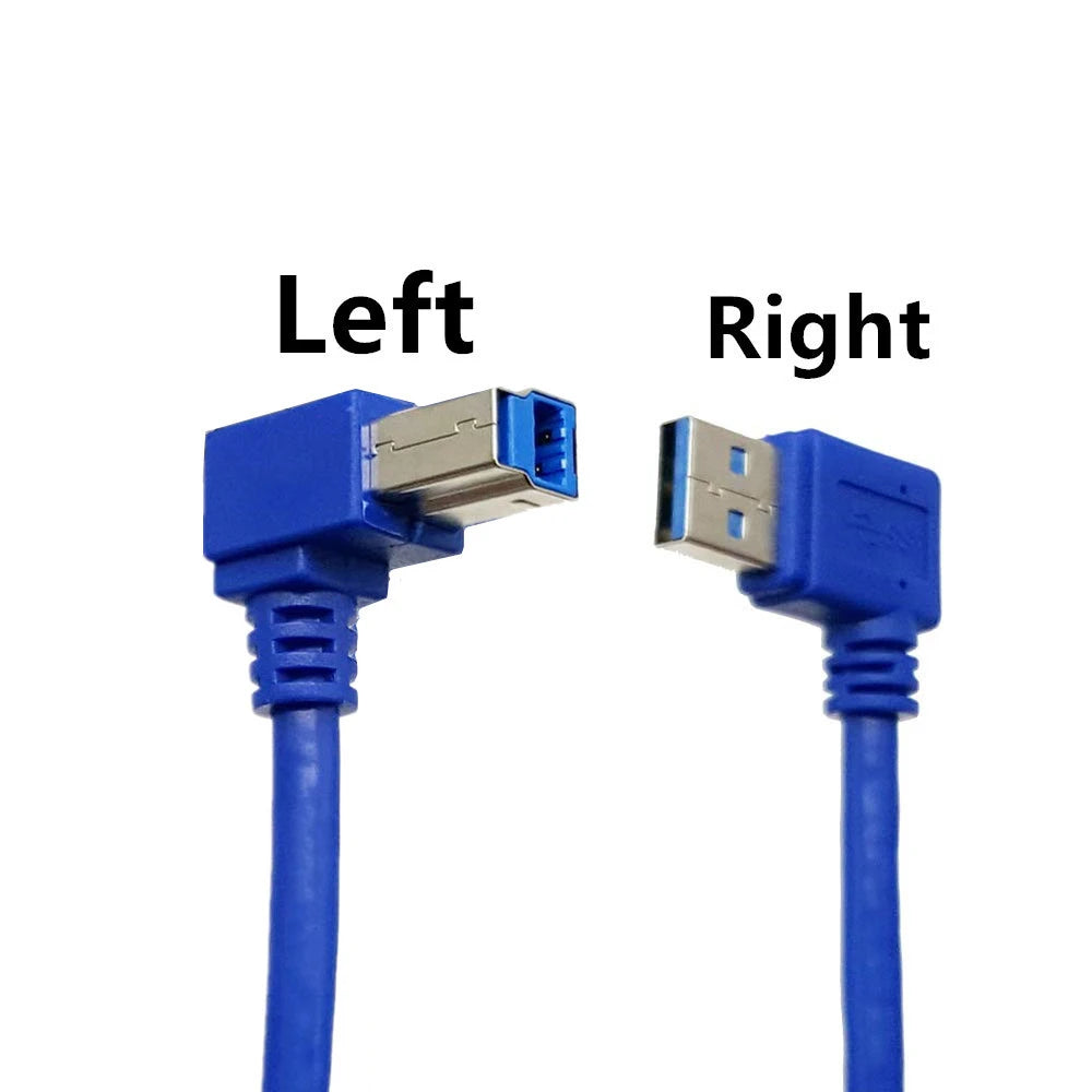 1pcs 90 Degree Angled USB 3.0 A Male AM to USB 3.0 B Type Male BM USB3.0 Cable For Printer Scanner HDD