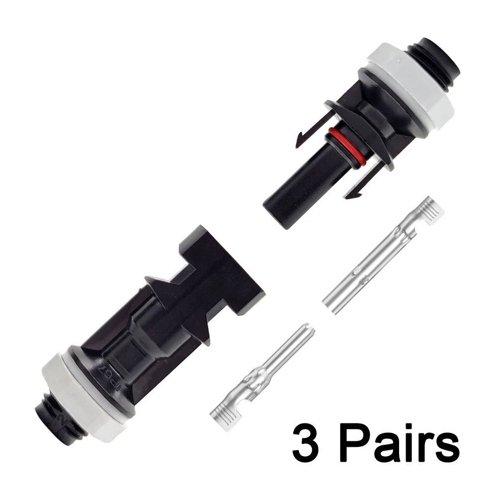 Solar Panel Mount Connector with Dust Cap M12 Thread Male Female PV Bulkhead Adapter Coupler for Inverter Combiner Box Install