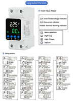 GTRIC Voltage Protection Relay Din Rail Over Under Voltage Protector 230VAC 40A 63A Adjustable Voltage Current Protection Device